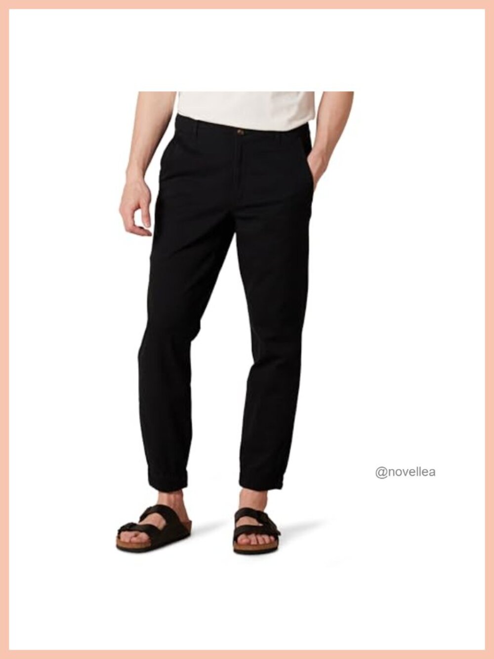 Slim Fit Stretch Cotton Joggers Tapered Leg Pull On Pockets Casual